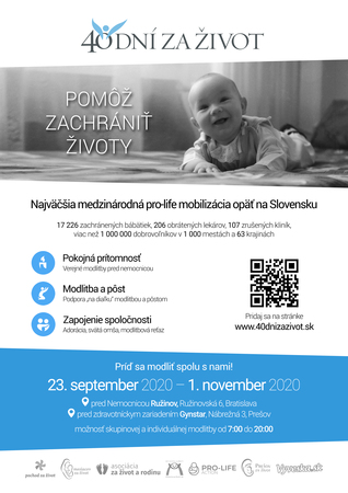 Kampaň 40 dní za život na jeseň opäť na Slovensku